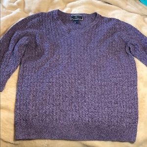 Purple Cable Knit Sweater